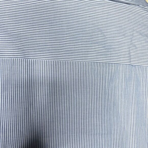 Valentino Button Up Dress Shirt Striped Blue and White Egyptian Cotton 16.5 - Picture 6 of 6